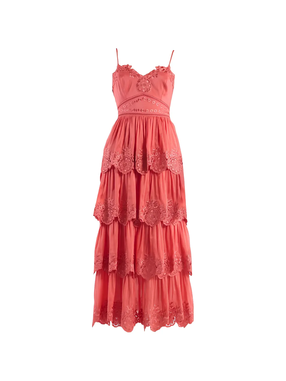 Christy Lynn Maple tiered embroidered maxi dress - Rosa