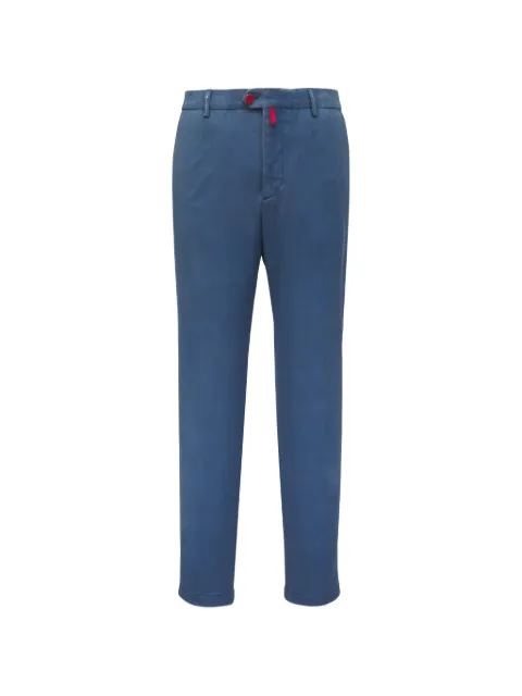 Kiton pantalones rectos de lana con pinzas