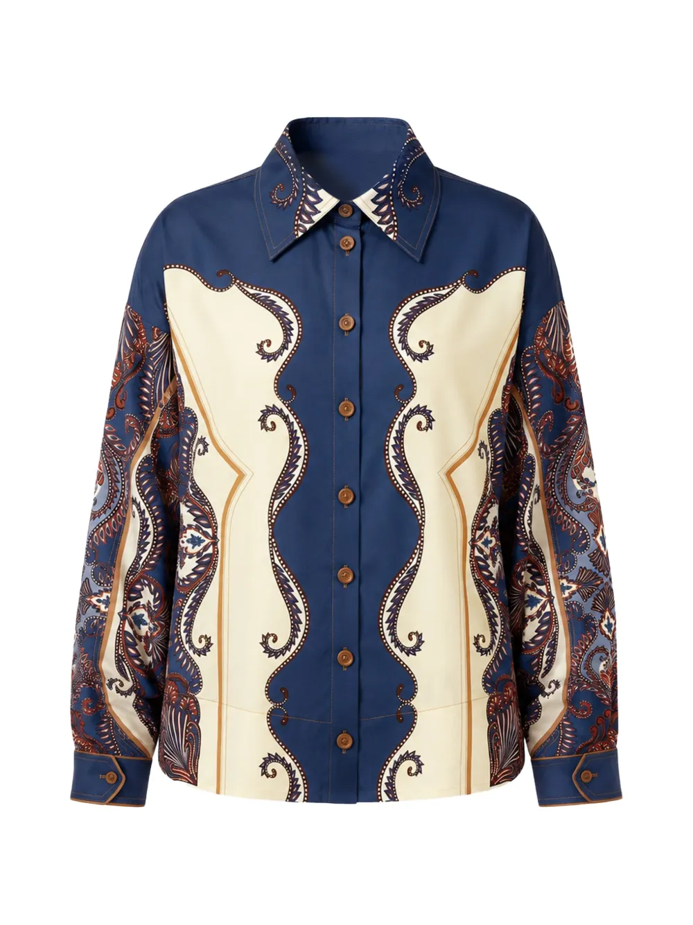 FARM Rio Sand Arabesque organic cotton shirt - Blau