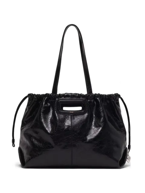 Maje M Tote cracked-leather tote bag