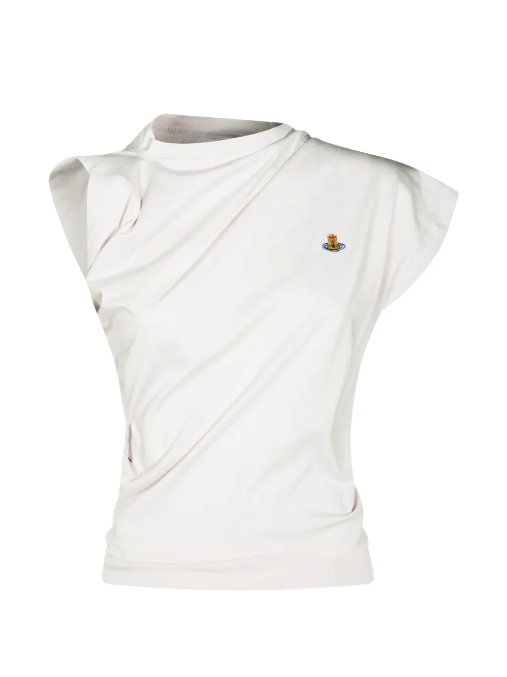 Vivienne Westwood draped embroidered Orb top - Nude