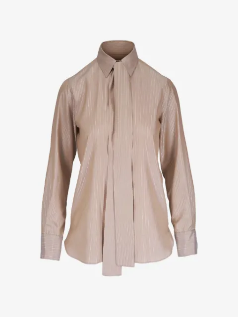 Kiton blouse en coton à fines rayures
