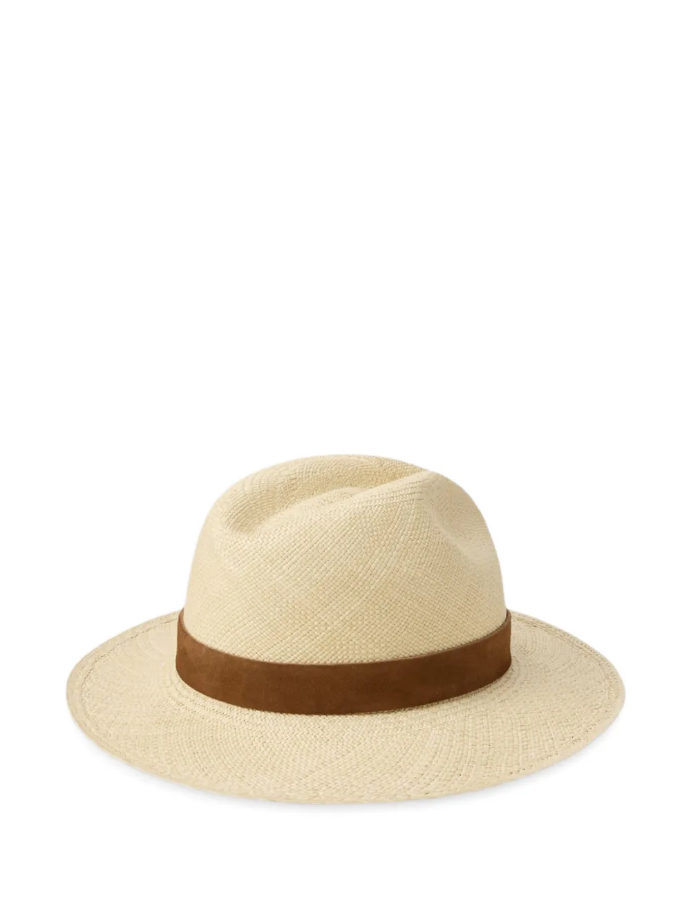Polo Ralph Lauren Geweven fedora hoed met suède band Beige