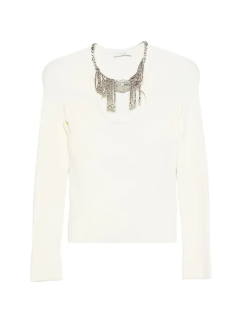 Pacos crystal-embellished cut-out sweater