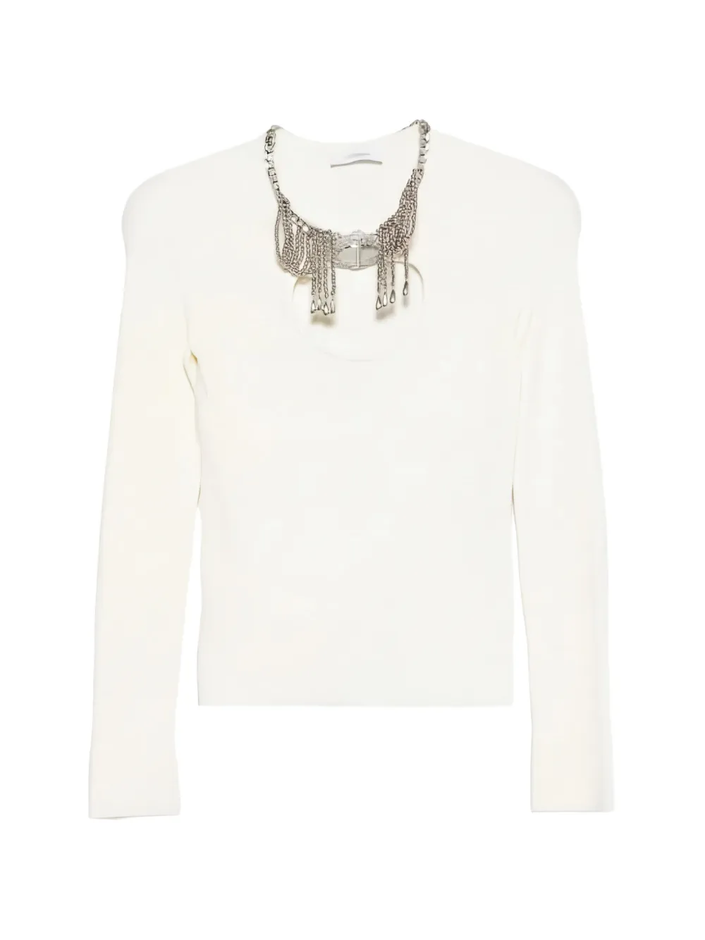 Pacos crystal-embellished cut-out sweater - Weiß