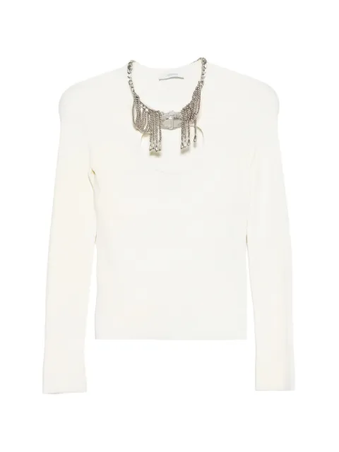 Pacos crystal-embellished cut-out sweater