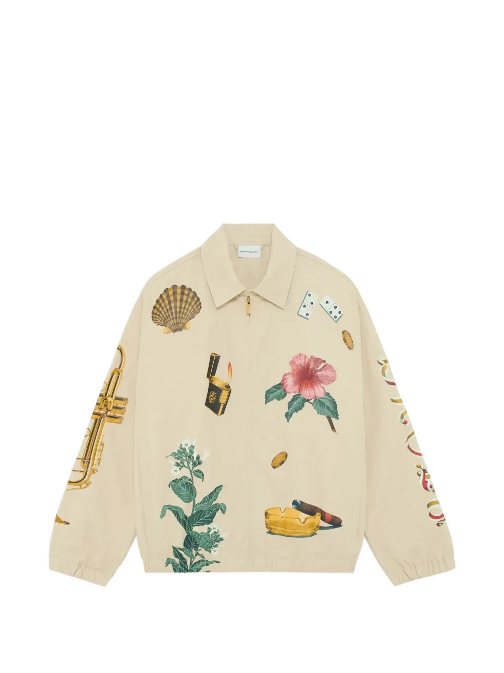 Drôle De Monsieur graphic-print zip-up jacket - Toni neutri