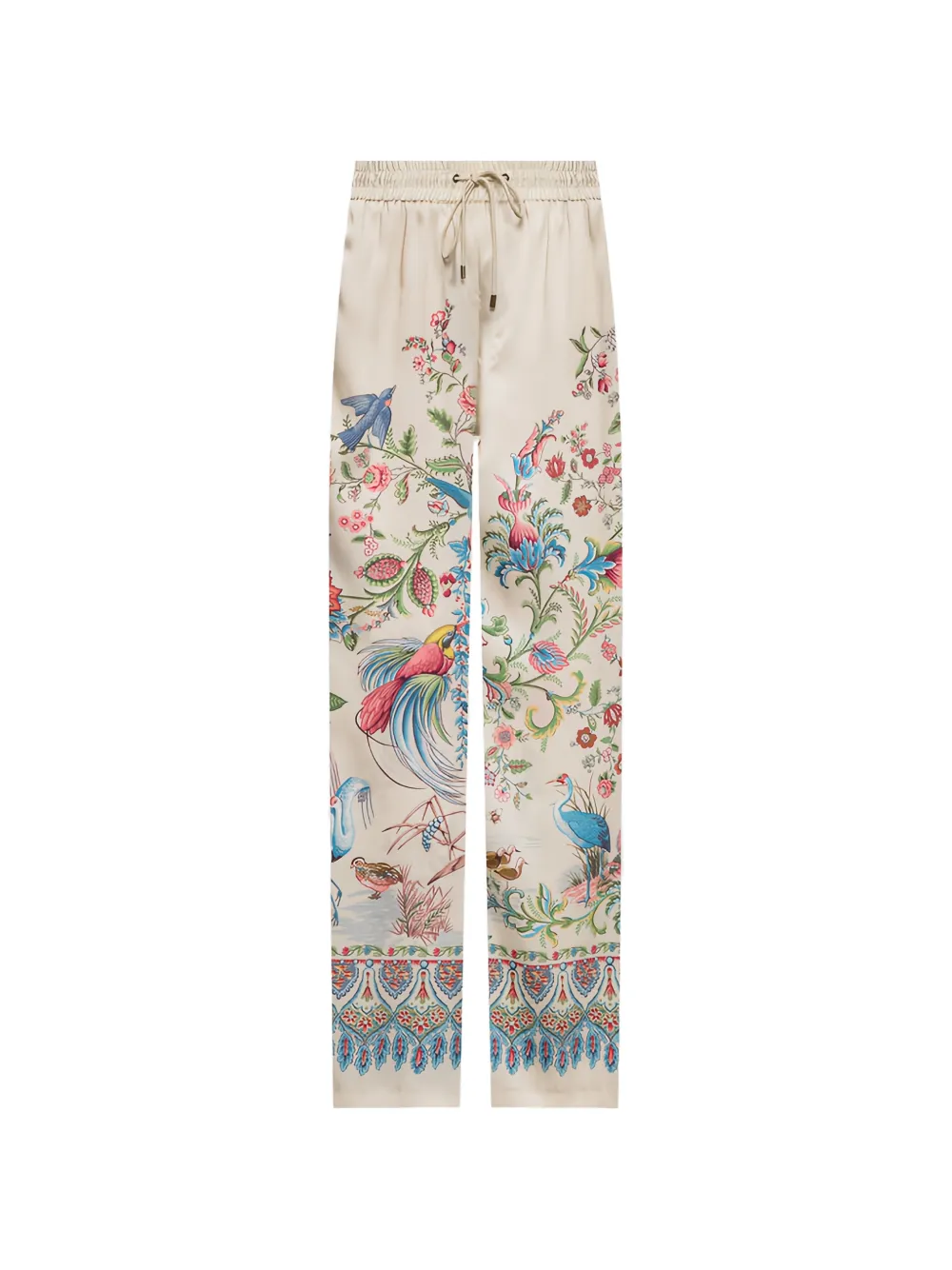 ETRO floral-print silk palazzo pants - Toni neutri