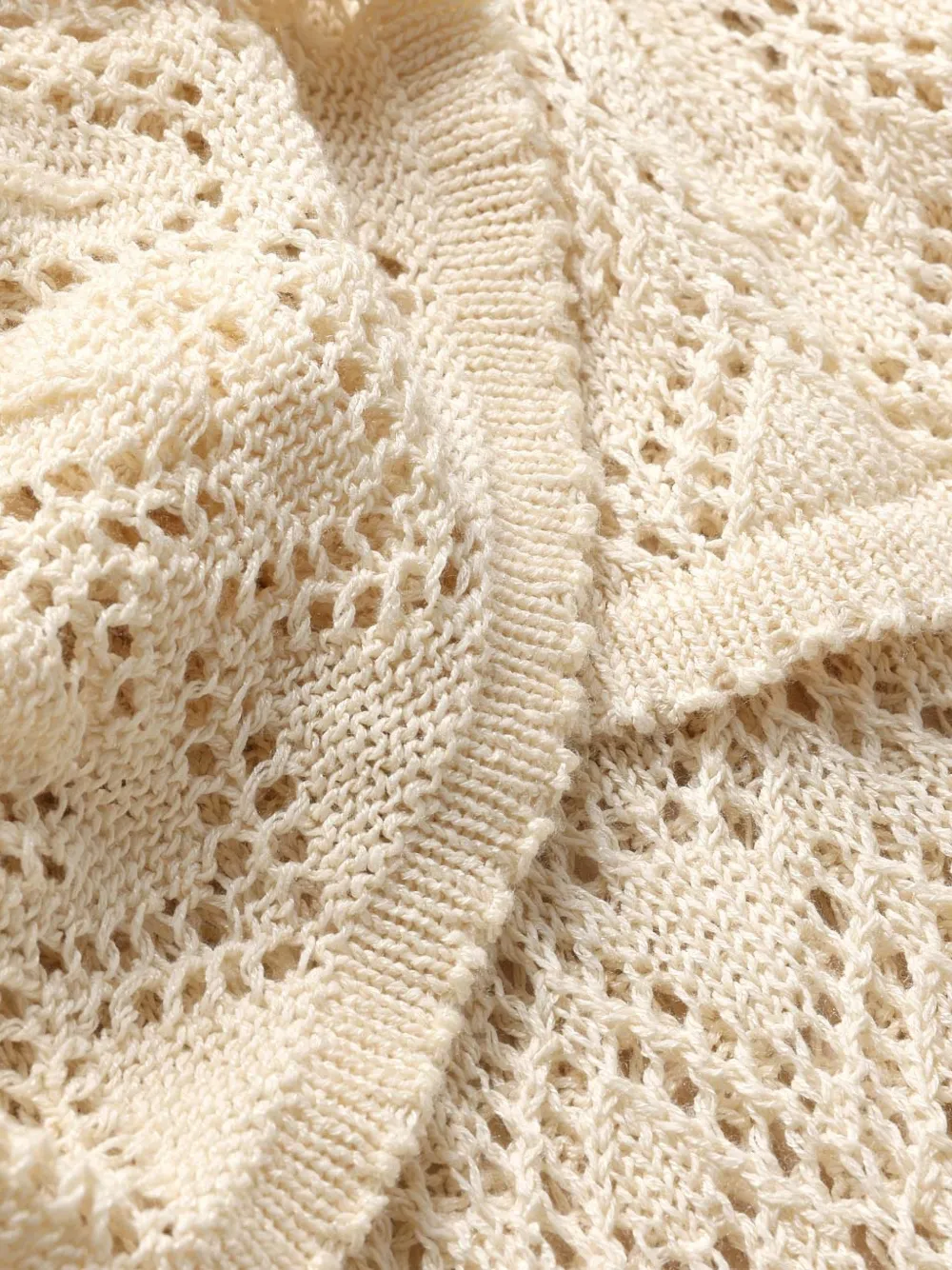 ZIMMERMANN Mahon pointelle gebreide top met ruches Beige
