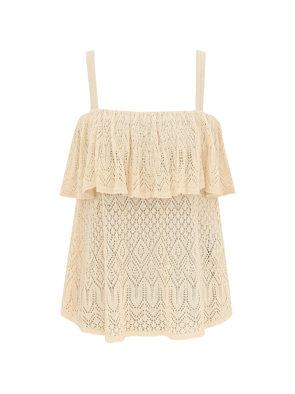 Zimmermann Mahon Ruffled Pointelle-knit Top In Multi