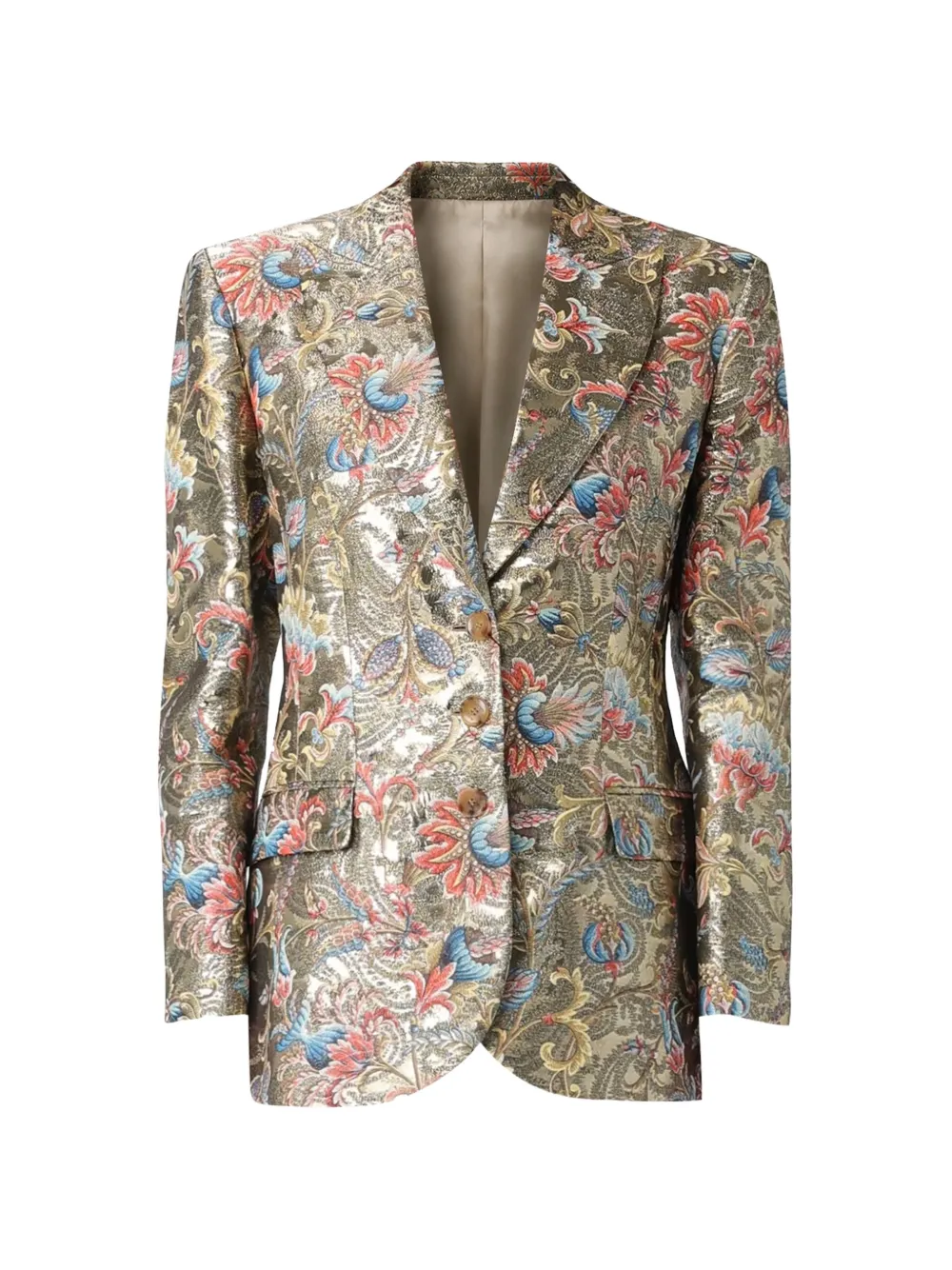 ETRO floral-jacquard single-breasted blazer - Oro