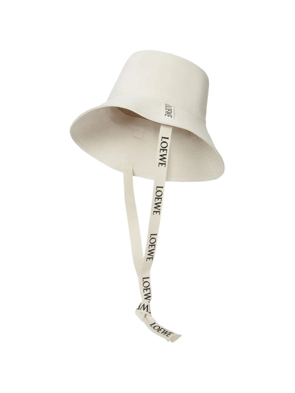 LOEWE logo-patch logo-strap bucket hat - Bianco
