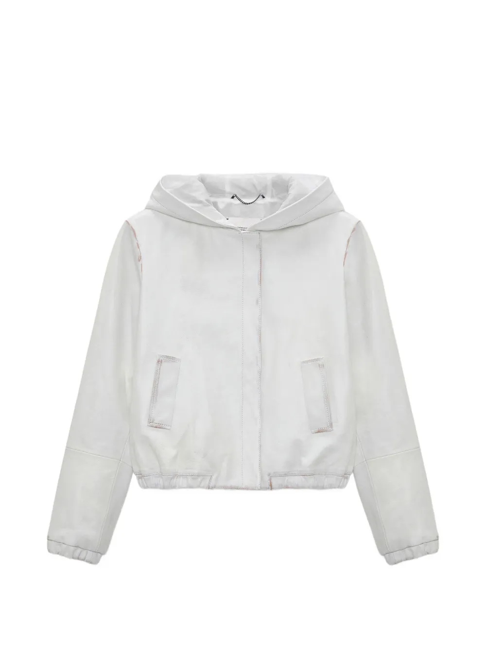 Dorothee Schumacher Sleek Statement hooded leather jacket - Bianco