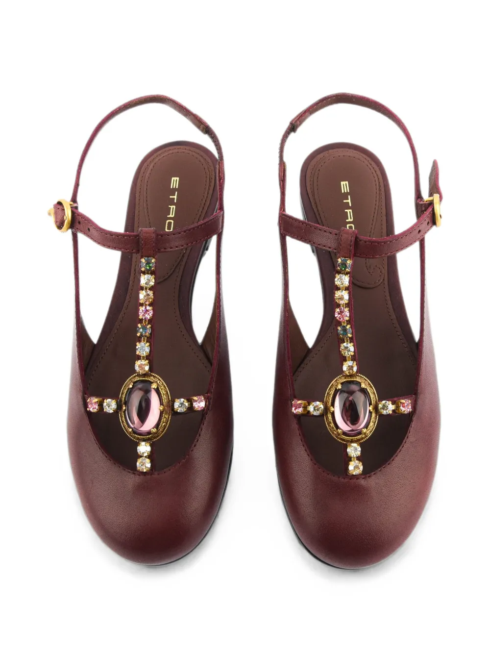 ETRO crystal-embellished sling-back pumps Bruin
