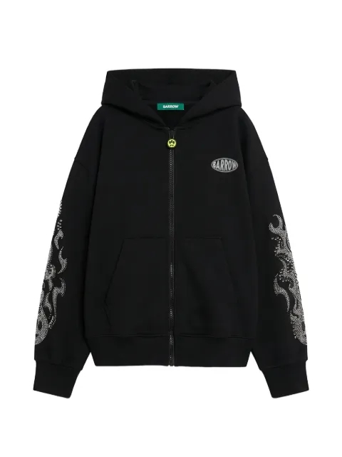 BARROW rhinestone-embellished logo-patch hoodie