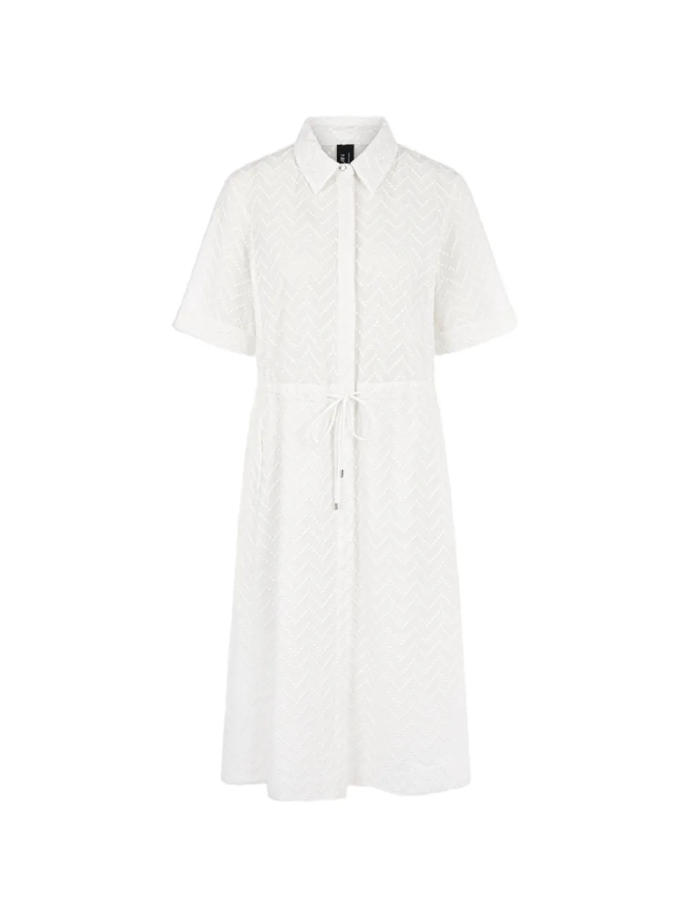 Marccain Chevron-pattern Drawstring Midi Dress In White