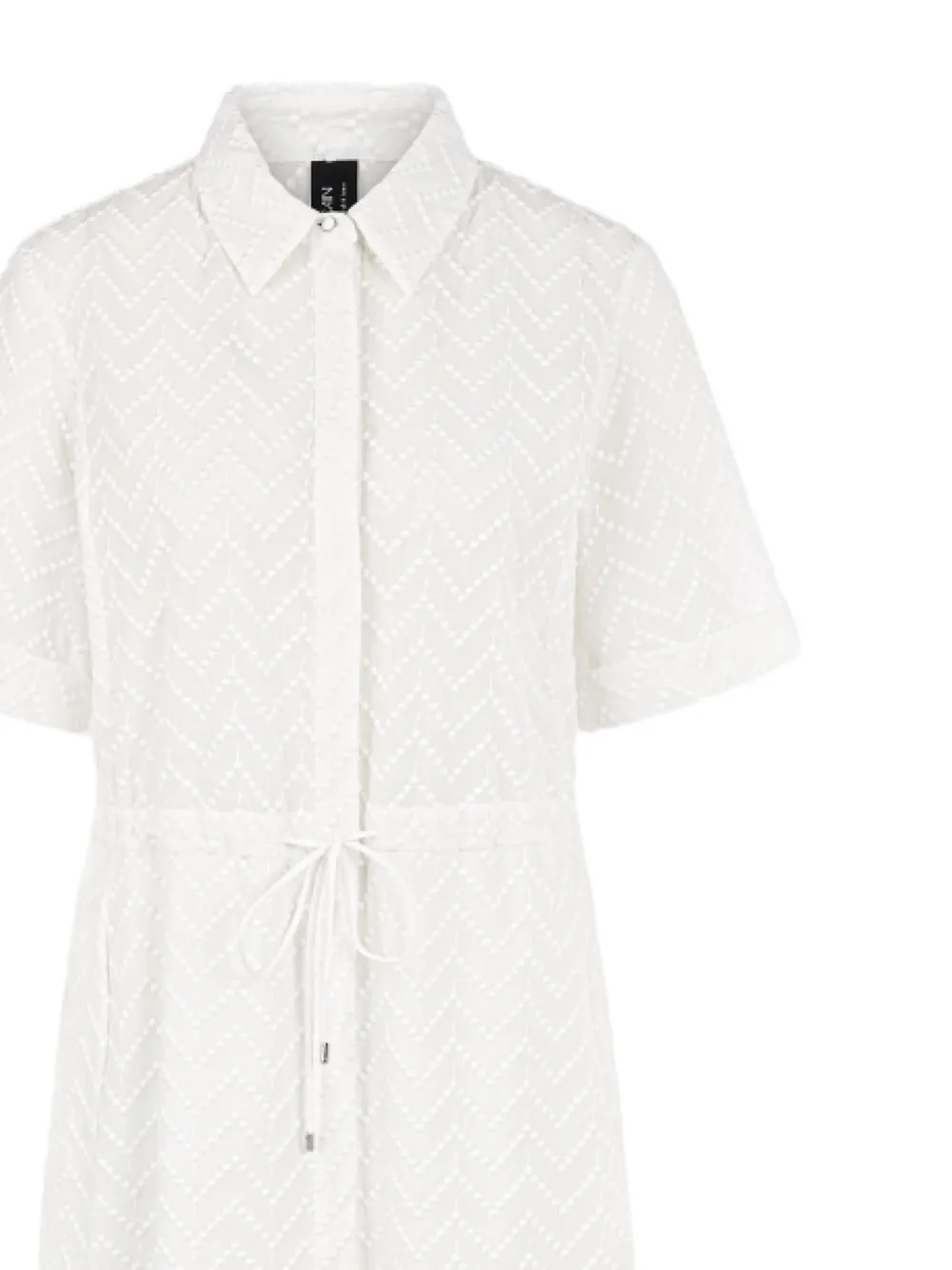 MARCCAIN Midi-jurk met trekkoord en chevron-streep Wit