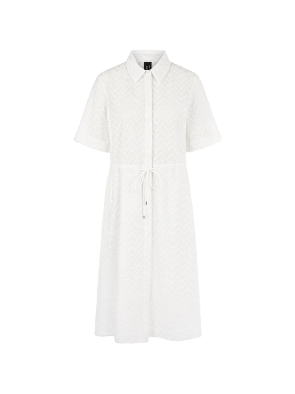 MARCCAIN chevron-pattern drawstring midi dress