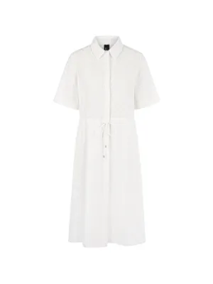 white cotton midi shirt dress White Midi Shirt Dress