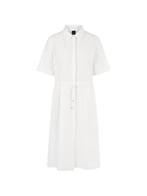 MARCCAIN chevron-pattern drawstring midi dress