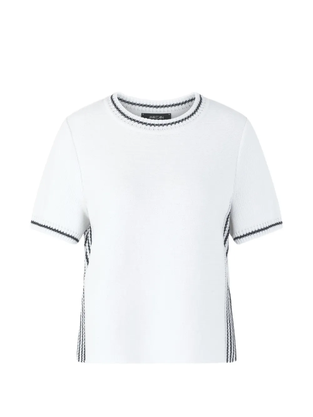MARCCAIN contrast-trim short-sleeve sweater - Bianco