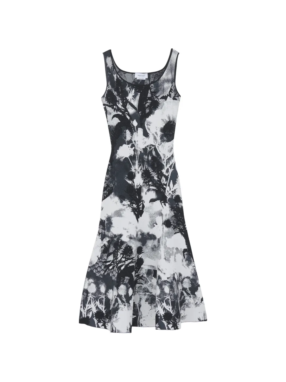 Alexander Mcqueen Floral-intarsia Sleeveless Midi Dress In Multi