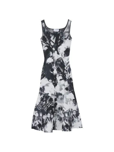 Alexander McQueen vestido midi sin mangas con motivo floral en intarsia