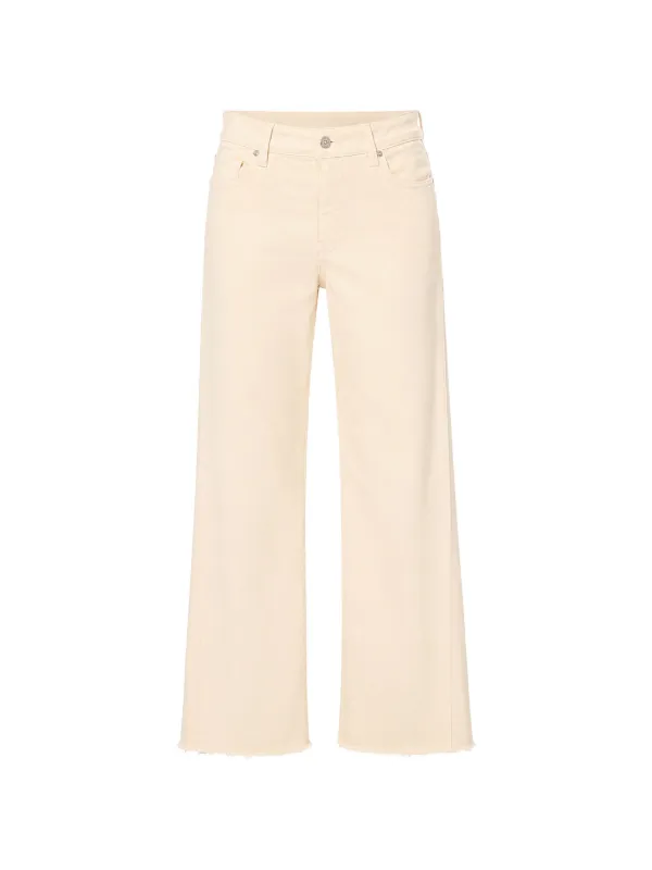 PAIGE Anessa Frayed-hem Jeans in Neutrals