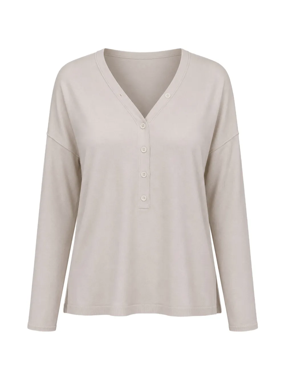 Kangra button-fastening dropped-shoulder sweater - Toni neutri