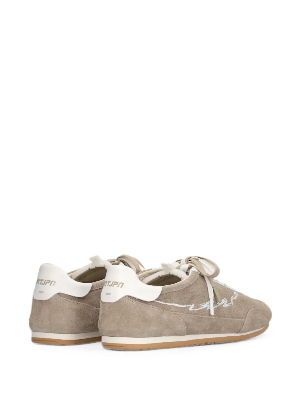 Enterprise Japan ENTJPN 61 logo-embroidered suede sneakers Beige