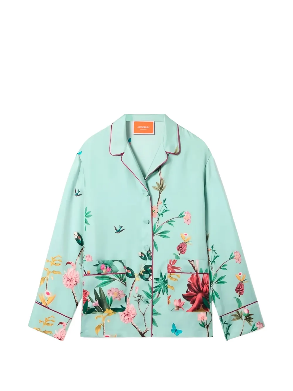 La Doublej Floral-print Shirt In Blue