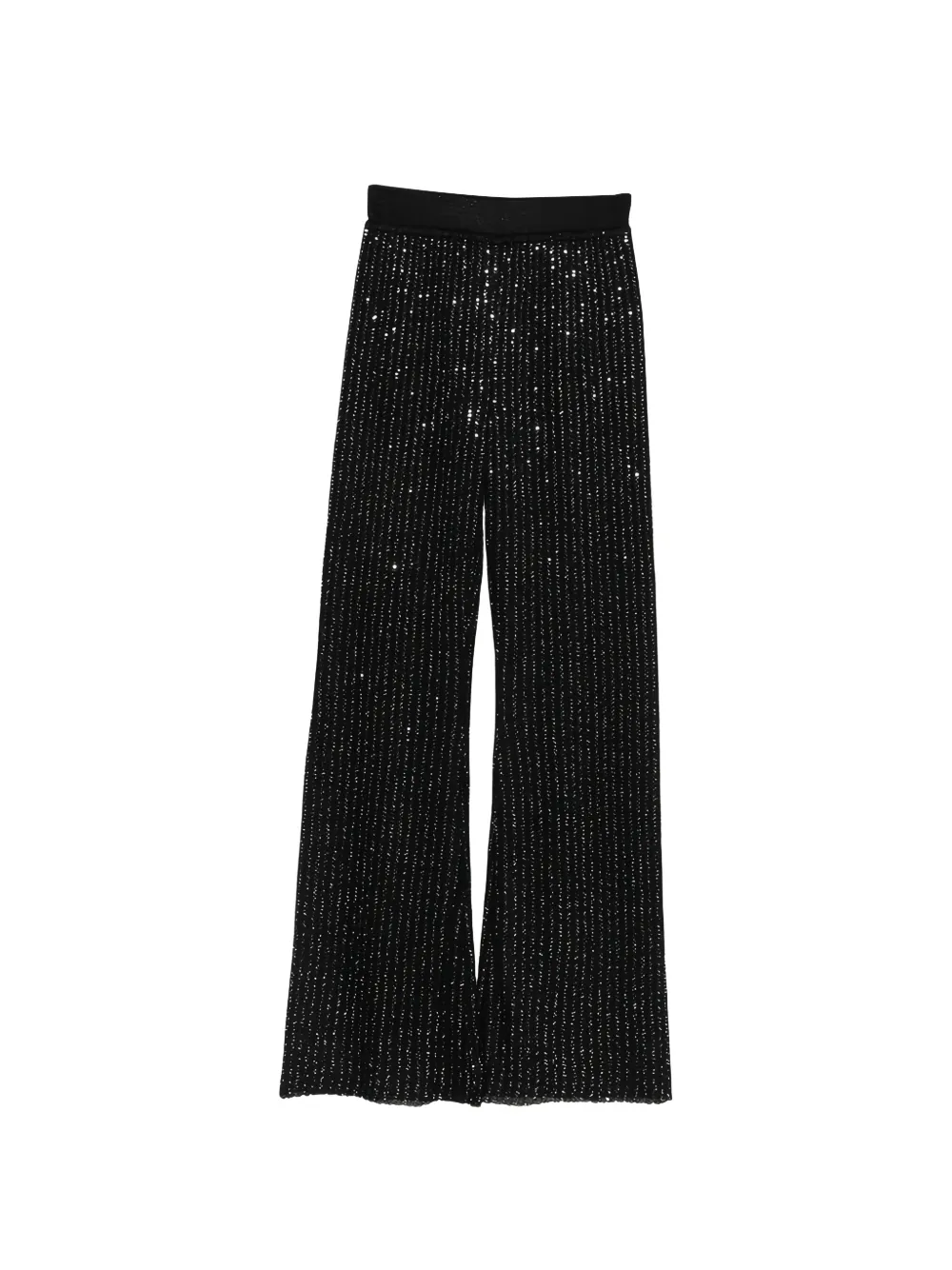 Missoni glitter-effect ribbed-knit palazzo trousers - Nero
