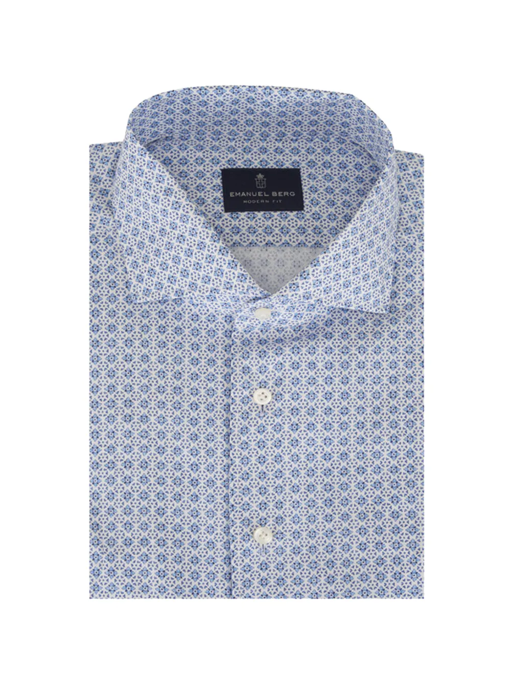 EMANUEL BERG geometric-print long-sleeves button-down shirt - Blau