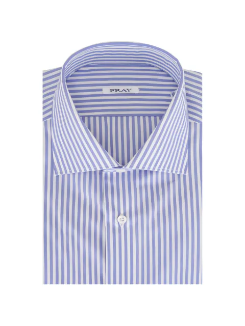 Fray striped-pattern shirt