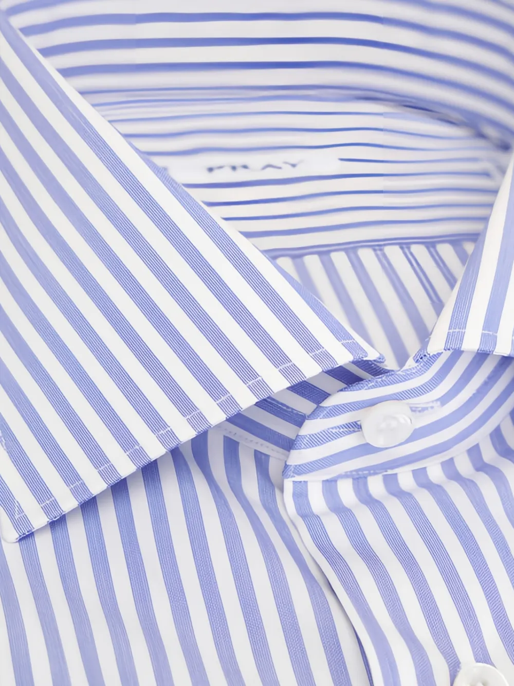  Fray Striped-pattern Shirt - Bleu 