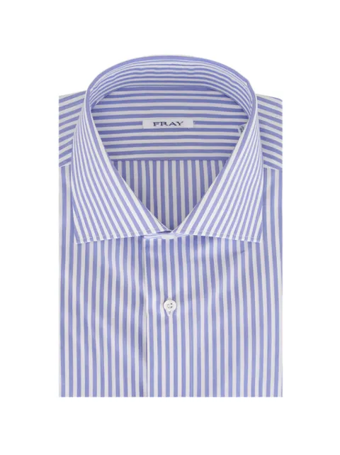 Fray striped-pattern shirt
