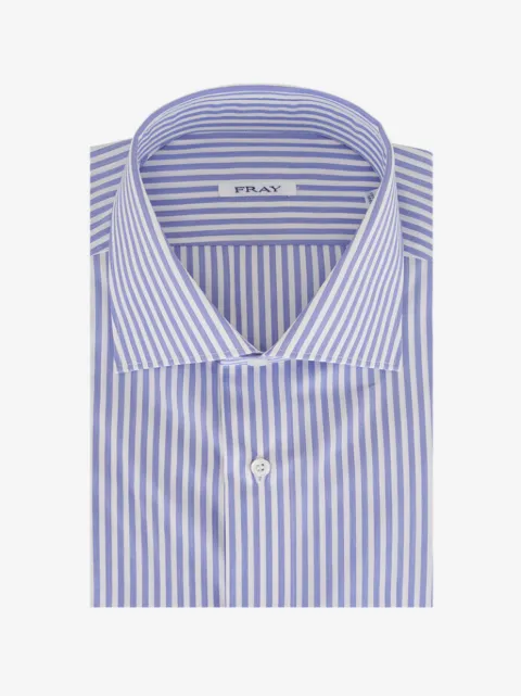 Fray striped-pattern shirt