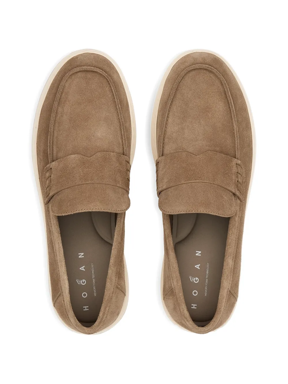 Hogan H-TV suede penny loafers Beige