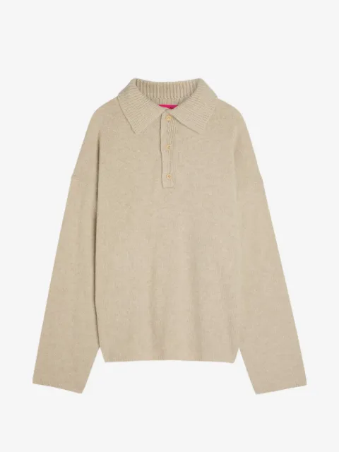 The Elder Statesman playera tipo polo tejida de canalé