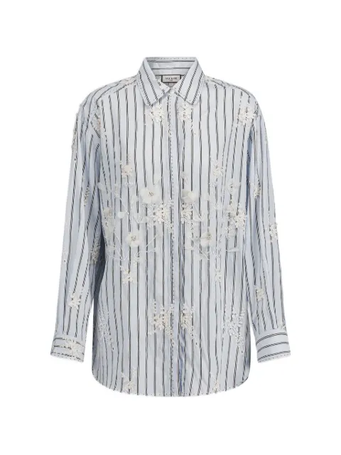 Paul & Joe floral-embroidered striped shirt