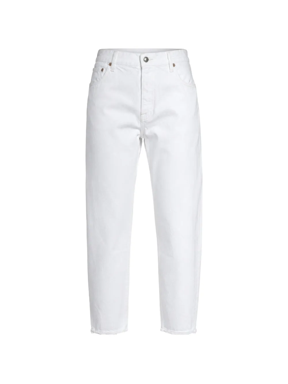 R13 logo-embroidered frayed-hem jeans - Weiß