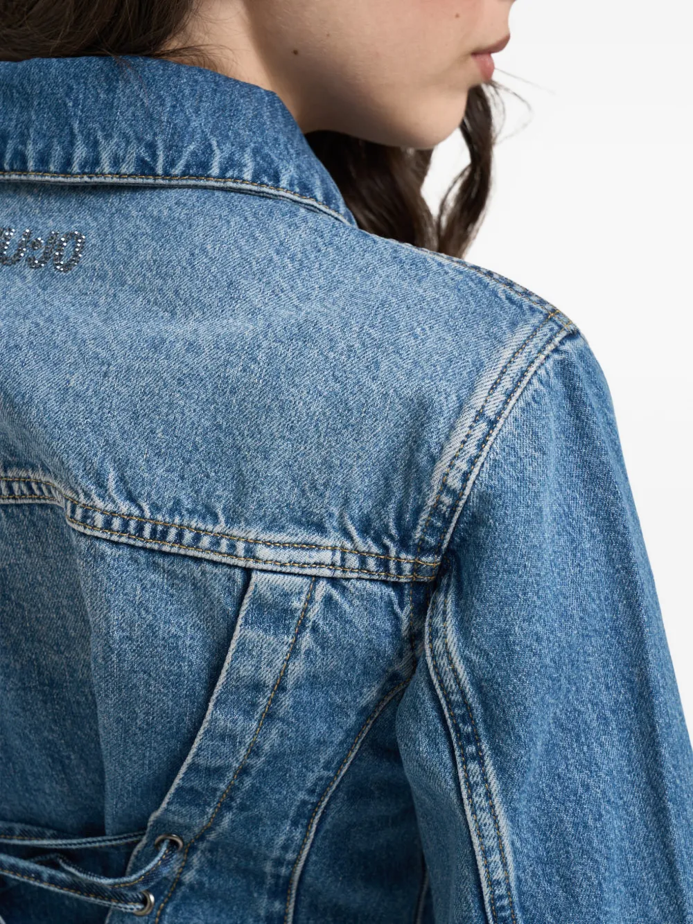 LIU JO Denim jack met veters Blauw