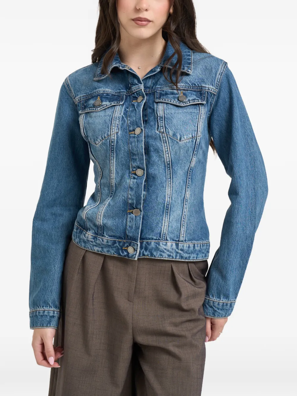 LIU JO lace-up denim jacket - Blu