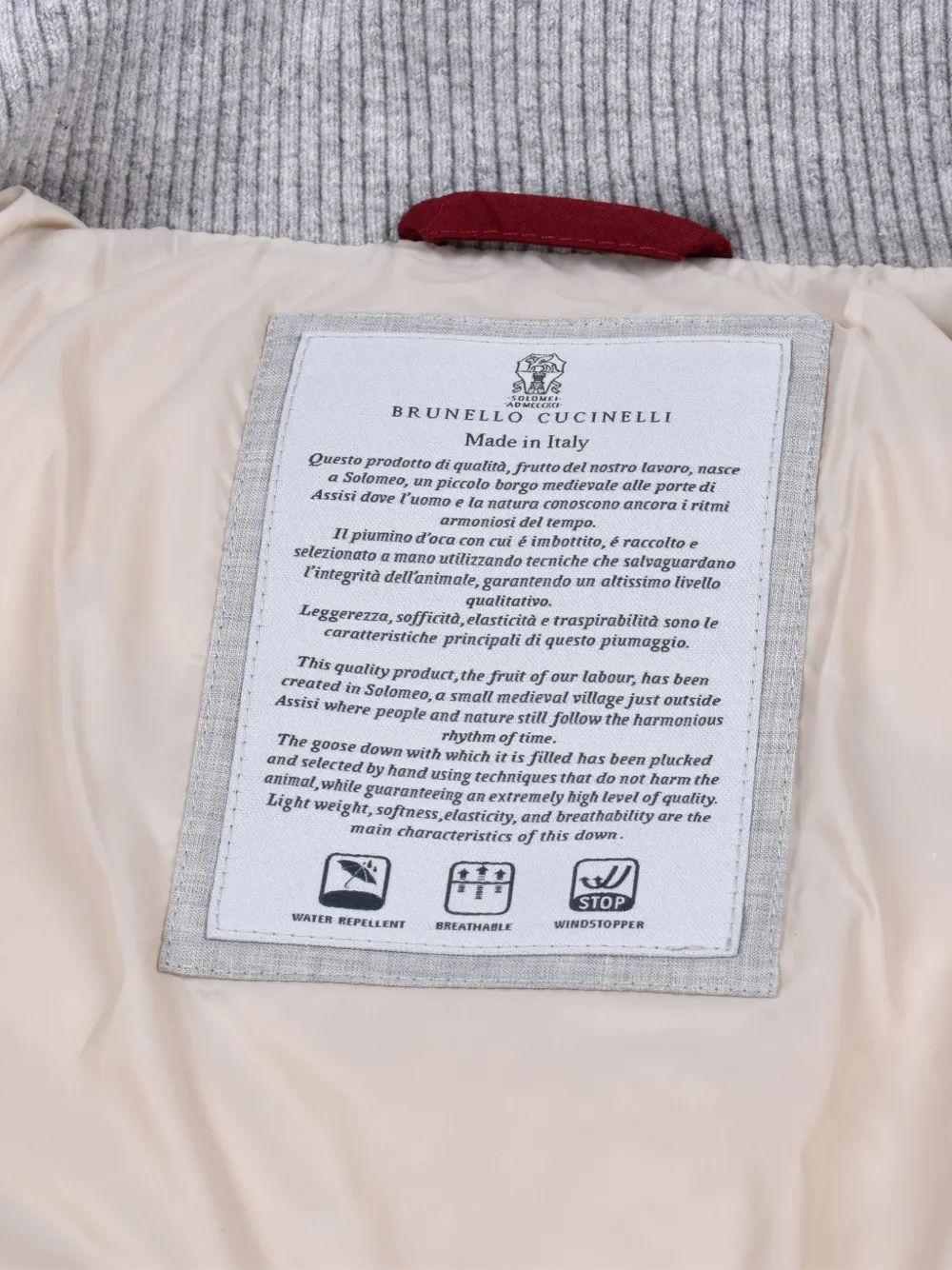 Brunello Cucinelli Gewatteerd jack met capuchon Wit