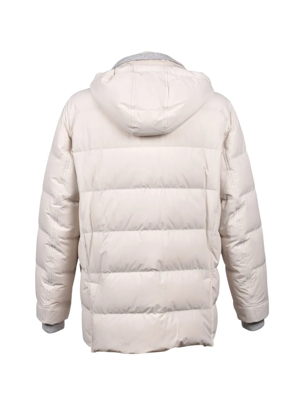 Brunello Cucinelli Gewatteerd jack met capuchon Wit