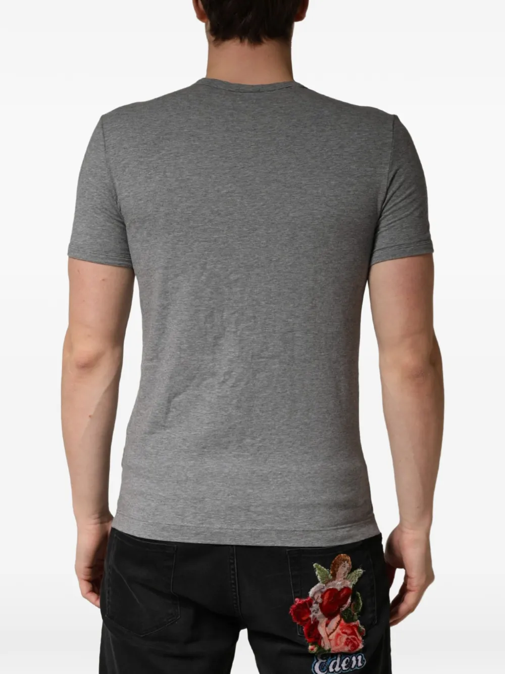 Dolce & Gabbana T-shirt met geborduurd logo Grijs