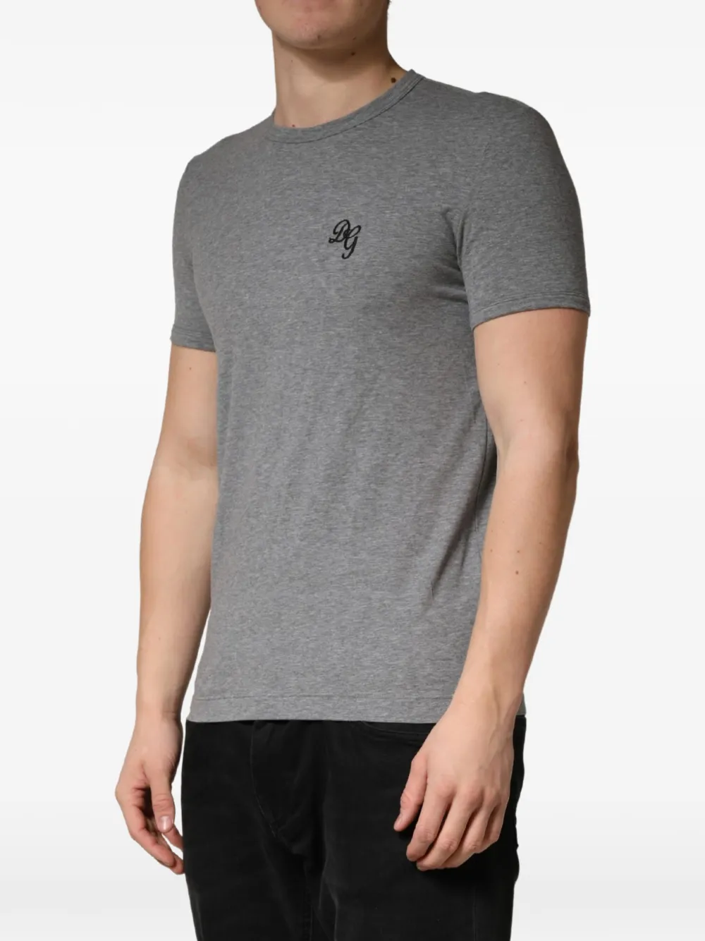 Dolce & Gabbana T-shirt met geborduurd logo Grijs