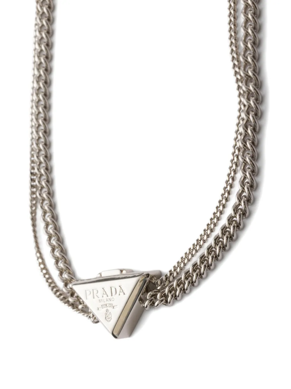  Prada Collar De Metal - Plateado 