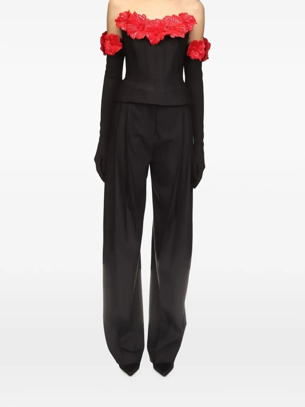 David Koma pleated wide-leg trousers