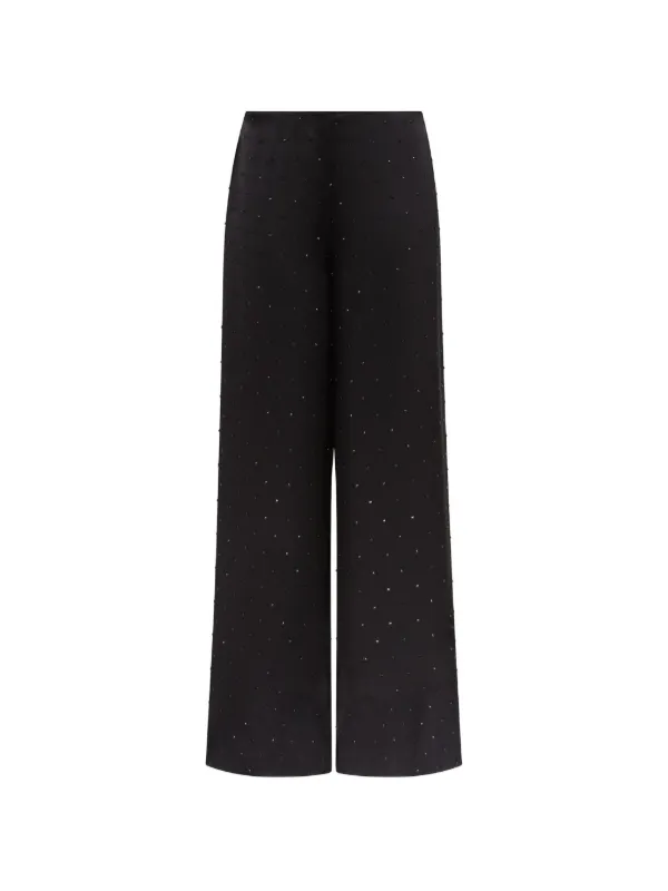 David Koma Star Rhinestone-embellished Wide-leg Trousers in Black